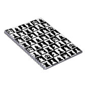 Carnet Motif classique de tableau d'échec noir et blanc (Côté Droit)