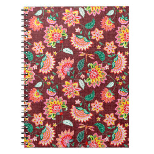 Carnet Motif classique vintage fleuri sans couture avec V
