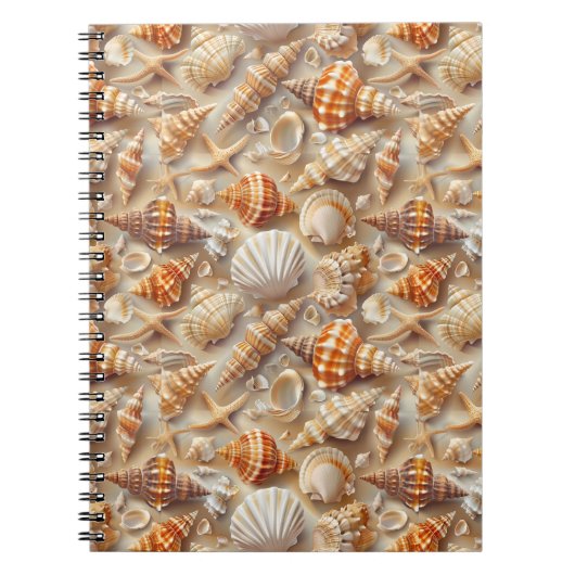 Carnet Motif Coastal Elegance Seashell (Devant)