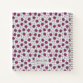Carnet Motif coccinelle rose vif sur monogramme à carreau (Dos)