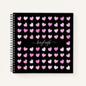 Carnet Motif Coeurs roses (Devant)