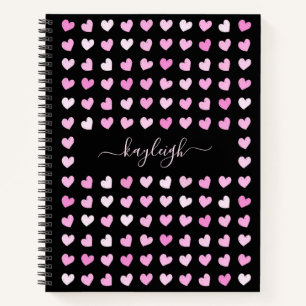 Carnet Motif Coeurs roses