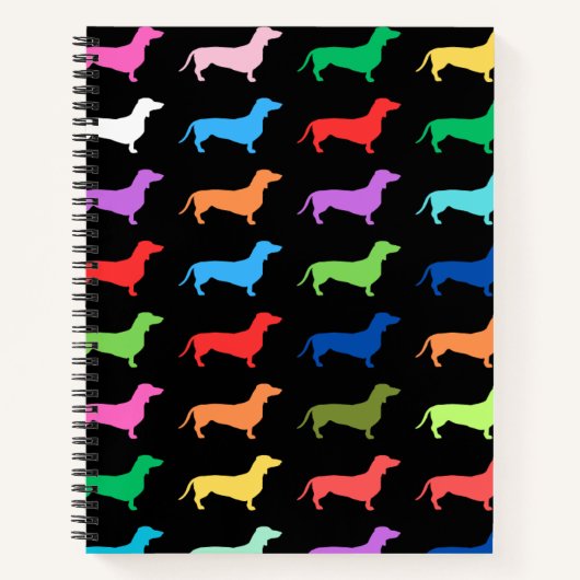 Carnet Motif coloré Dachshund (Devant)