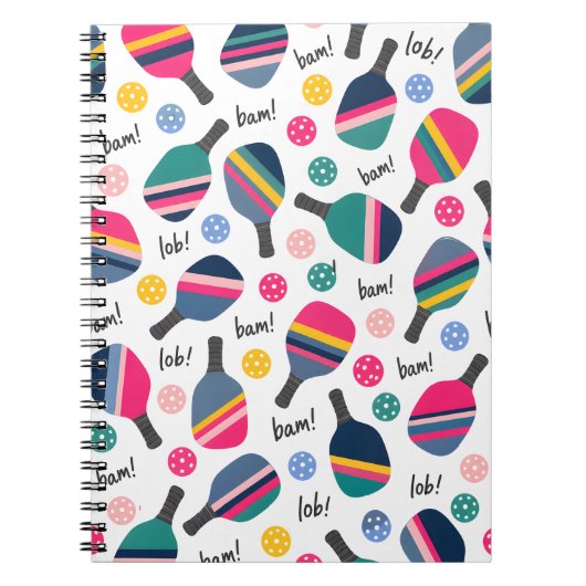 Carnet Motif Coloré de Pickleball (Devant)