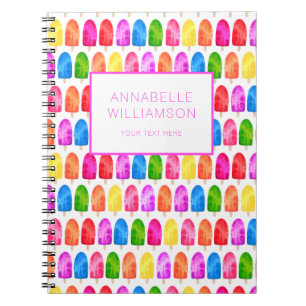 Carnet Motif coloré de sucette glacée Popsicle