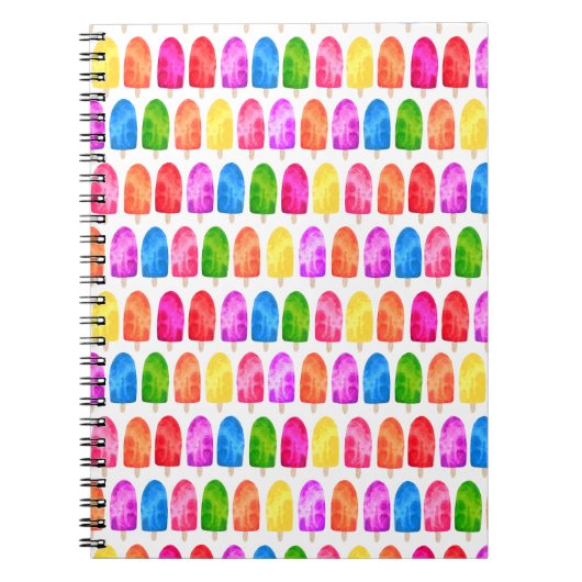 Carnet Motif coloré de sucette glacée Popsicle (Devant)