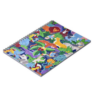 Carnet Motif coloré des animaux Safari