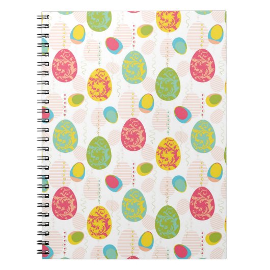 Carnet Motif coloré d'oeufs de pâques (Devant)