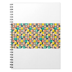 Carnet motif coloré géométrique transparent