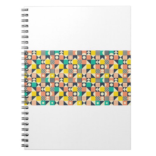 Carnet motif coloré géométrique transparent (Devant)