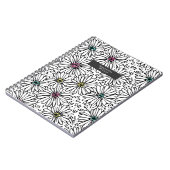 Carnet Motif coloré noir + blanc marguerites (Côté gauche)