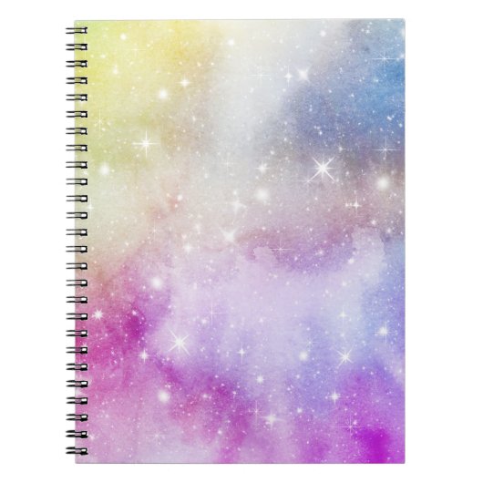 Carnet Motif coloré Rainbow Galaxy (Devant)