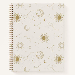 Carnet Motif Constellation de style vintage