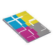 Carnet Motif cool violet bleu jaune gris (Côté Droit)