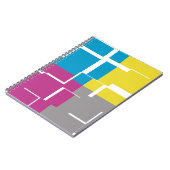 Carnet Motif cool violet bleu jaune gris (Côté gauche)