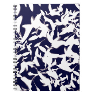 Carnet Motif couleur marine et blanc réalisé avec plante
