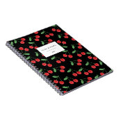 Carnet Motif couleur rouge cerisier sur noir (Côté Droit)