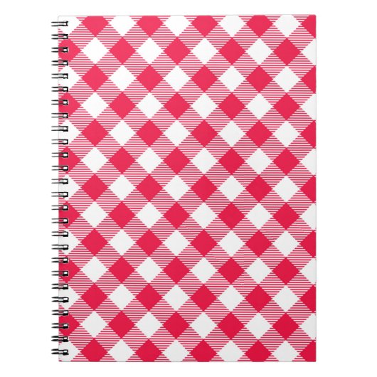 Carnet Motif Country Gingham Rouge Classique (Devant)