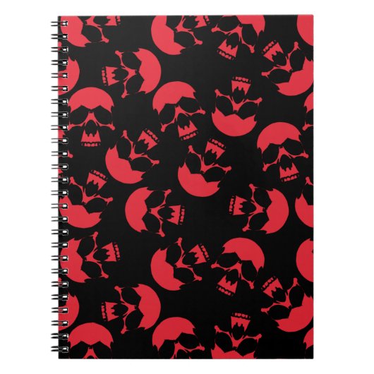Carnet Motif crâne rouge et noir (Devant)