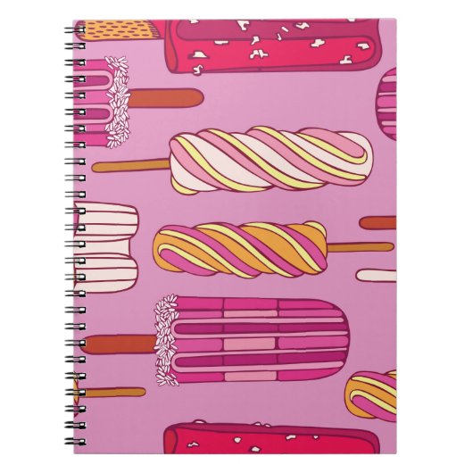 Carnet Motif crème glacée, illustration. (Devant)