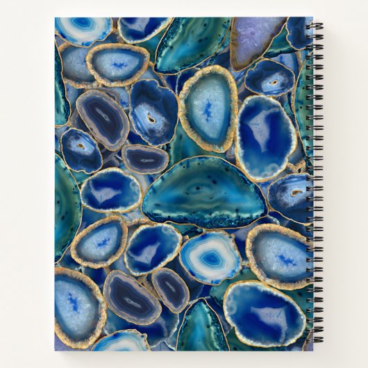 Carnet Motif cristal Blue Geodes (Dos)