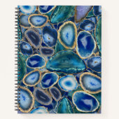 Carnet Motif cristal Blue Geodes (Devant)