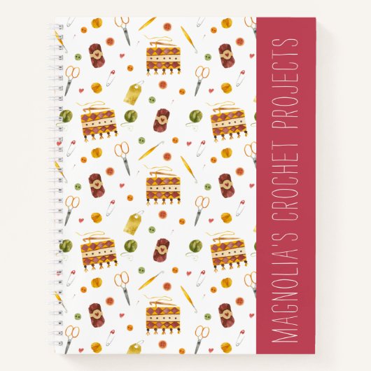 Carnet Motif Crochet fil personnalisé (Devant)
