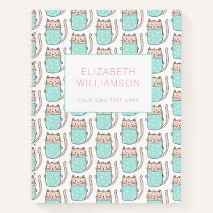 Carnet Motif Cute Cat Personnalisé