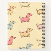 Carnet Motif Dachshund adorable personnalisé (Dos)