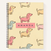 Carnet Motif Dachshund adorable personnalisé (Devant)