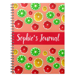 Carnet Motif d'agrumes de fruits juteux
