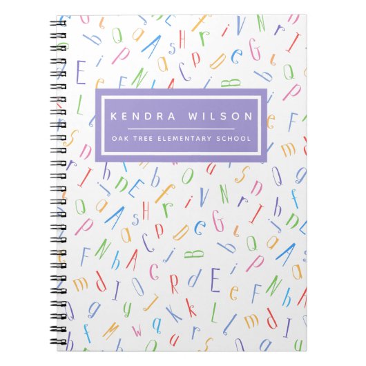 Carnet Motif d'alphabet mignon - Enfants ou enseignant (Devant)