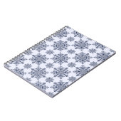 Carnet Motif Damas de flocon bleu (Côté gauche)