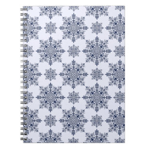 Carnet Motif Damas de flocon bleu