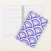Carnet motif damassé floral bleu (À l'intérieur)