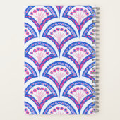 Carnet motif damassé floral bleu (Verso)