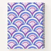 Carnet motif damassé floral bleu (Dos)