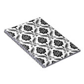 Carnet Motif Damassé Rococo Gris Noir Blanc (Côté Droit)
