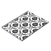Carnet Motif Damassé Rococo Gris Noir Blanc (Côté gauche)