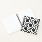 Carnet Motif Damassé Rococo Noir sur Blanc (Intérieur)