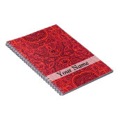 Carnet Motif damassé rouge (Côté Droit)
