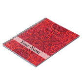 Carnet Motif damassé rouge (Côté gauche)