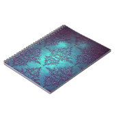 Carnet Motif damassé sarcelle élégant à violet (Côté gauche)