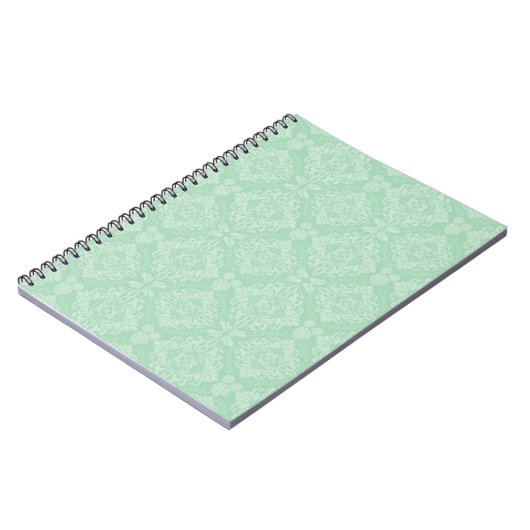 Carnet Motif damassé vert (Côté gauche)