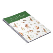 Carnet Motif d'amis animaux de bois mignon (Côté Droit)
