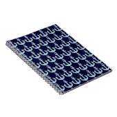 Carnet motif d'ancre nautique de bateau bleu (Côté Droit)