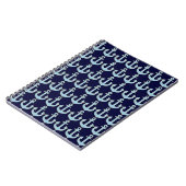 Carnet motif d'ancre nautique de bateau bleu (Côté gauche)