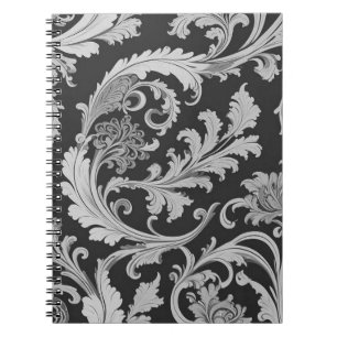 Carnet Motif d'antiquités Monochrome Fleur