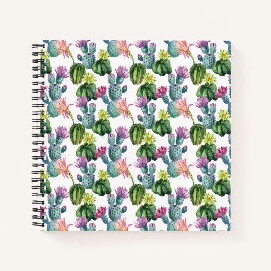 Carnet Motif d'aquarelle Cactus Art (Devant)