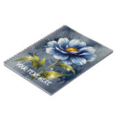 Carnet Motif d'aquarelle de fleurs bleues (Côté gauche)